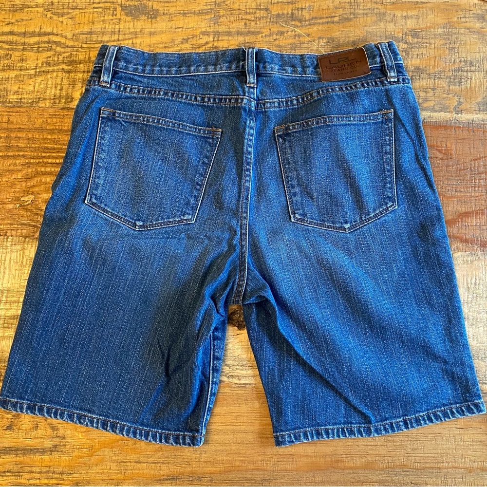 Lauren Ralph Lauren Shorts Women 10 Jean Denim  Dark Wash Classic